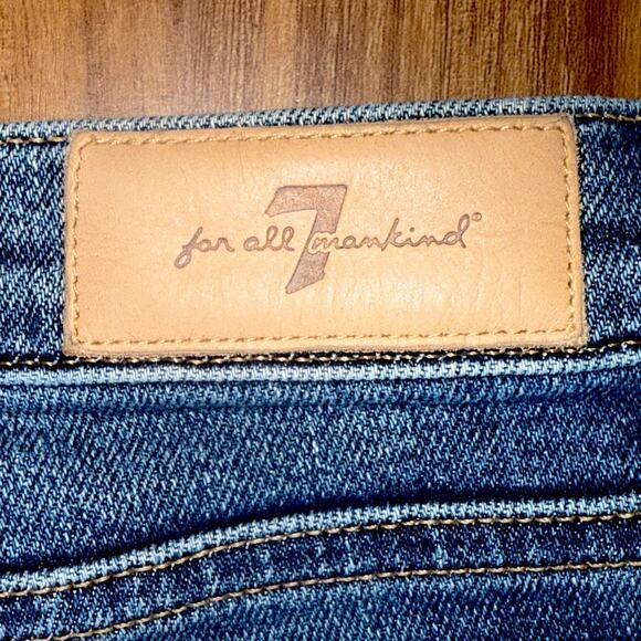 7 For All Mankind Ankle Skinny Jeans 30 Luxe Vintage‎ Muse Beaded Tuxedo Stripe - Picture 8 of 8